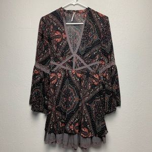 Free People Boho Dress Paisley Mandala Print XS